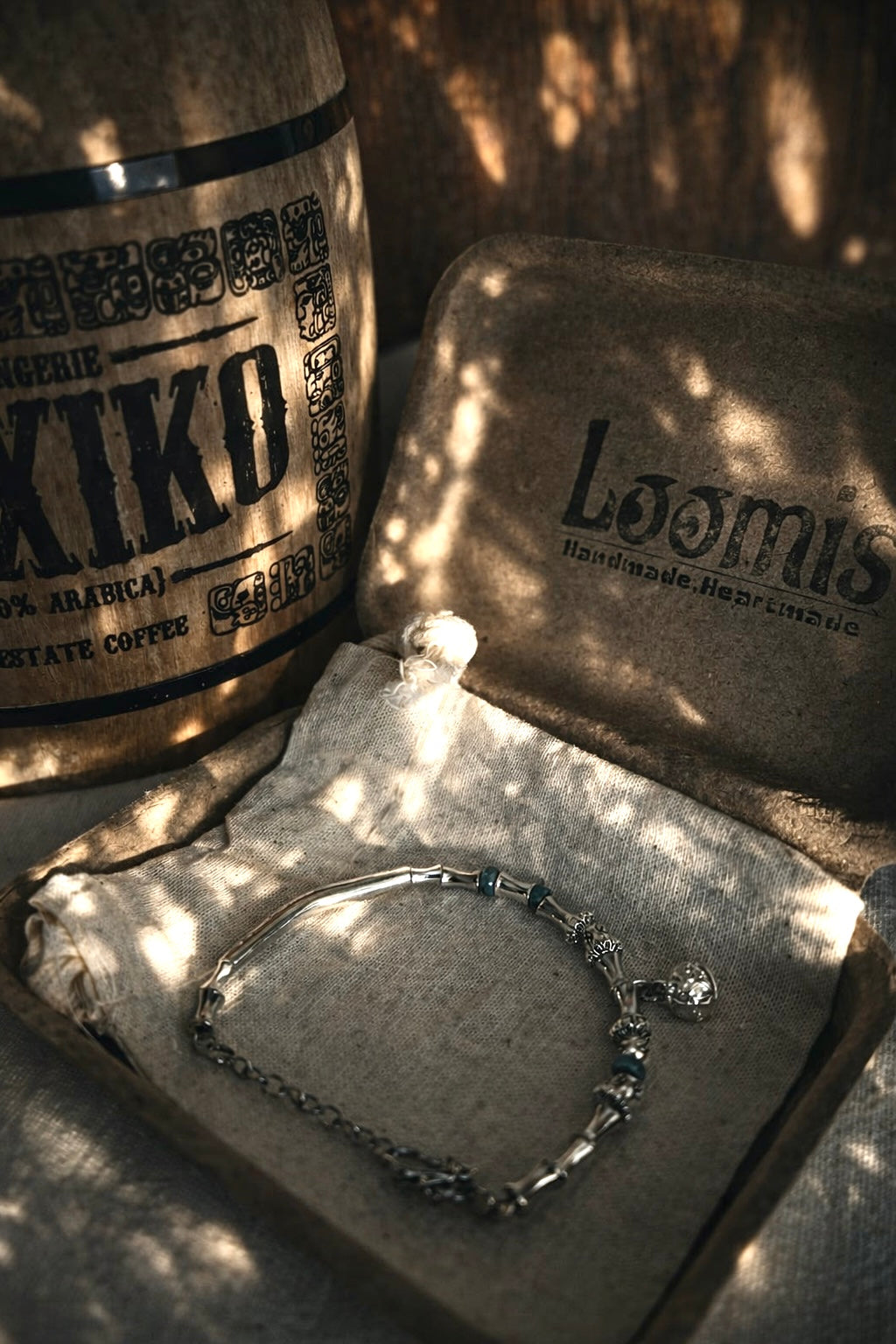 Loomis｜復古古銀竹節手鍊 女生款綠色串珠設計感鏤空銀鈴鐺小眾氣質手飾