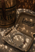 Loomis｜復古古銀手鍊 男生款十字花銀珠顏色珠輕民族風手飾